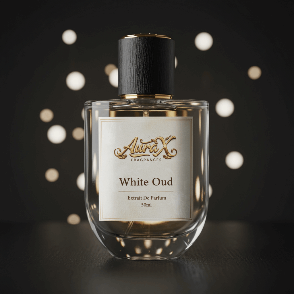 Aura X White Oud Signature Collection perfume bottle